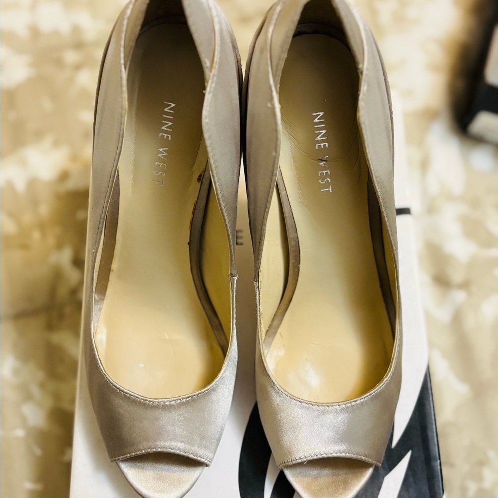 Nine West Women's Peep Toe Heels - Cream